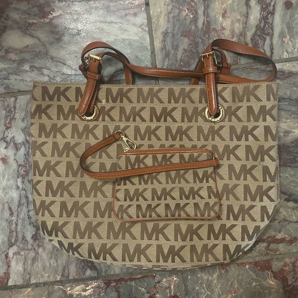 MICHAEL Michael Kors Handbags - Michael Kors Hand Bag / Purse With Brown Leather Straps